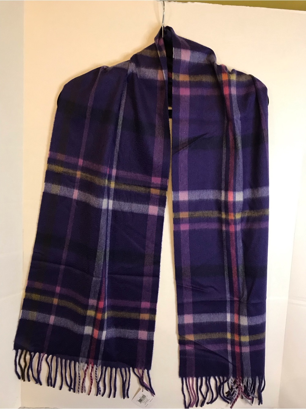 Coach Black Violet 100% Cashmere Scarf NWT In Bag 70”L X 12”W $178 MSRP - Picture 5 of 7